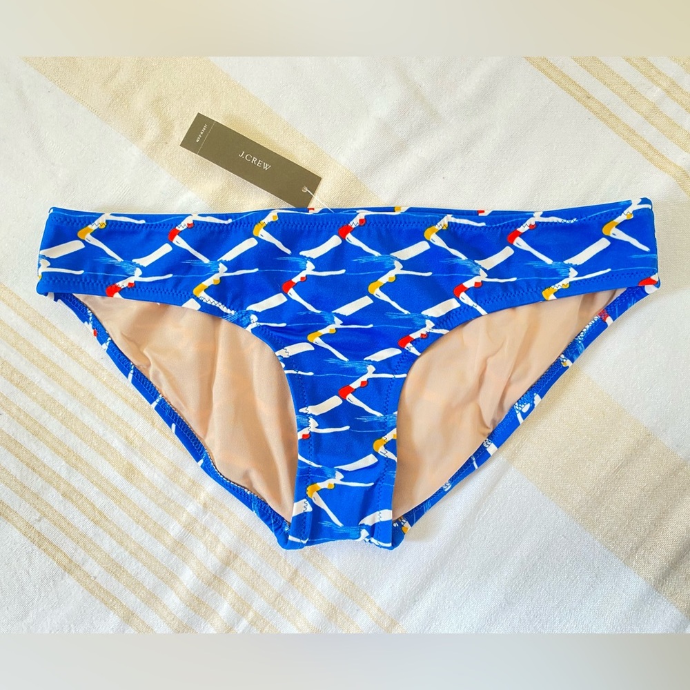 J. Crew NWT 🏊‍♀️ Retro Swimmer Swimsuit Bikini Bottoms SZ S in Blue